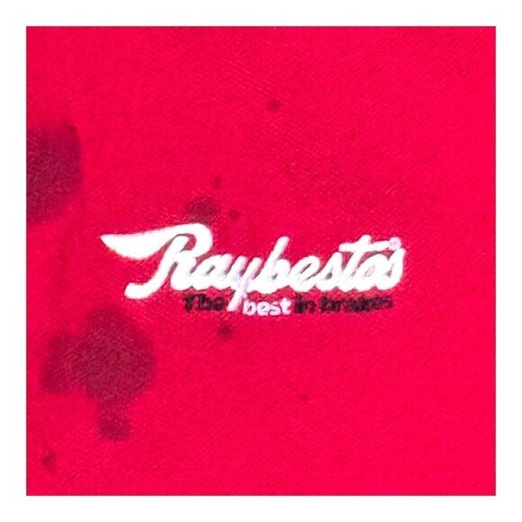 Vtg Raybestos Jerzees Work Red Polo Shirt XL Distressed Uniform Short Sleeve SEE - Picture 3 of 8